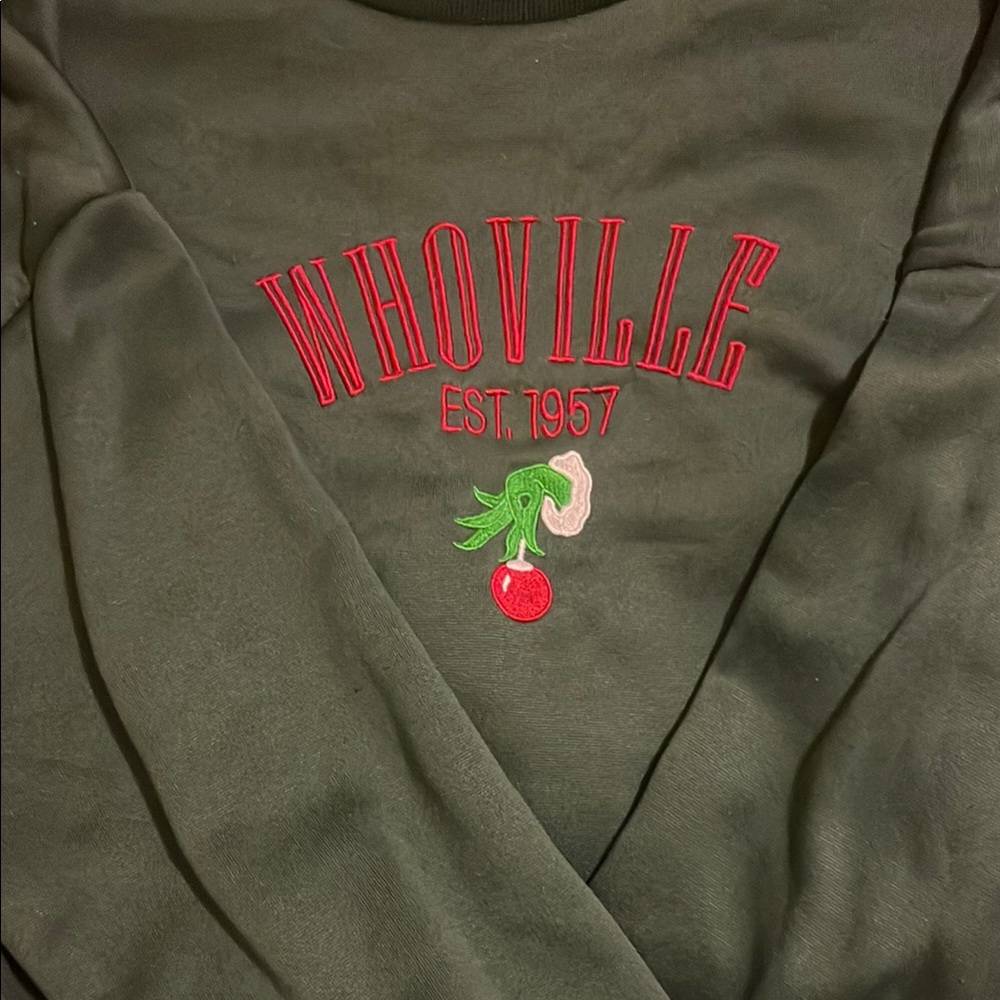 THE GRINCH!!! Whoville Christmas themed sweatshirt